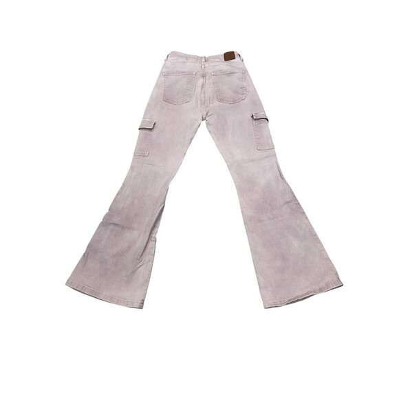 Pink Flared Cargo Pants Women Size 40 By Brownie Made In Spain Cotton Blend - Picture 2 of 8